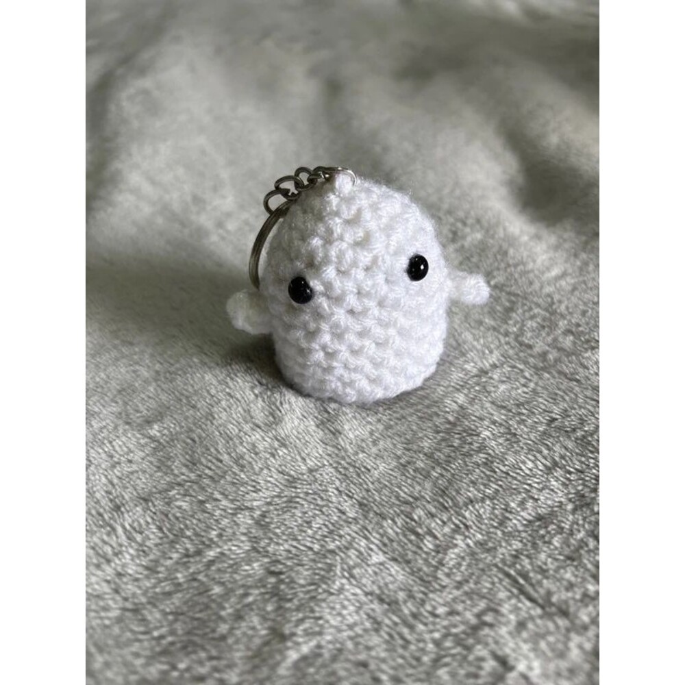 Keychain crochet handmade spooky ghost Halloween fall autumn back to school